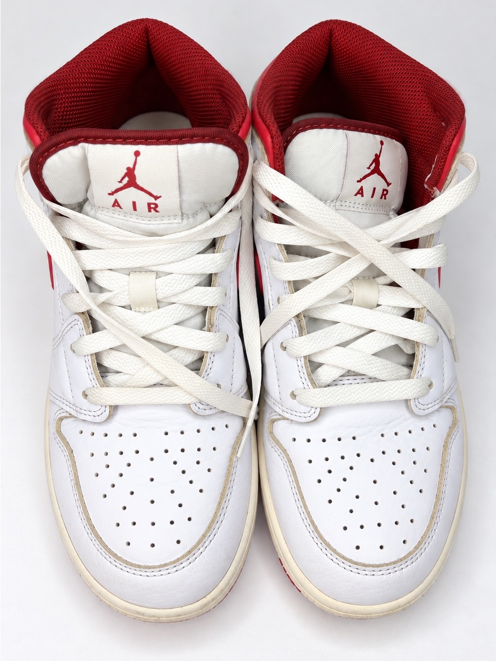 Nike Kids White and Red High-Top Sneakers